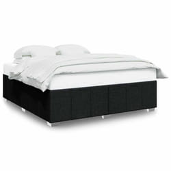 vidaXL Bed Frame Bed Base Mattress Foundation Dark Grey Super King Fabric - black, 6ft super king size
