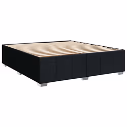 vidaXL Bed Frame Bed Base Mattress Foundation Dark Grey Super King Fabric - black, 6ft super king size