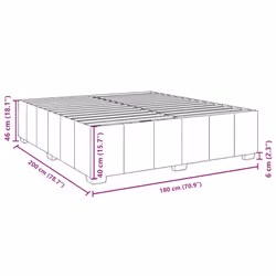 vidaXL Bed Frame Bed Base Mattress Foundation Dark Grey Super King Fabric - black, 6ft super king size