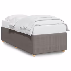 vidaXL Bed Frame Home Bedroom Mattress Foundation Bed Base Bedstead Fabric - taupe