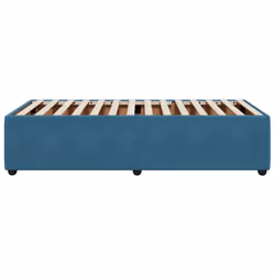 vidaXL Bed Frame Home Bed Base Mattress Foundation Dark Grey 80x200 cm Velvet - blue, 80 x 200 cm - Additional view 4