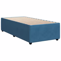 vidaXL Bed Frame Home Bed Base Mattress Foundation Dark Grey 80x200 cm Velvet - blue, 90 x 200 cm - Additional view 2