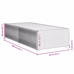 vidaXL Bed Frame Home Bed Base Mattress Foundation Dark Grey 80x200 cm Velvet - blue, 90 x 200 cm - Additional view 3