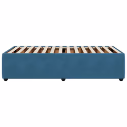 vidaXL Bed Frame Home Bed Base Mattress Foundation Dark Grey 80x200 cm Velvet - blue, 90 x 200 cm - Additional view 4