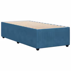 vidaXL Bed Frame Home Bed Base Mattress Foundation Dark Grey 80x200 cm Velvet - blue, 90 x 200 cm - Additional view 5