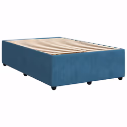 vidaXL Bed Frame Home Bed Base Mattress Foundation Dark Grey 80x200 cm Velvet - blue, 120 x 190 cm - Additional view 2