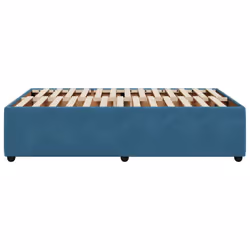 vidaXL Bed Frame Home Bed Base Mattress Foundation Dark Grey 80x200 cm Velvet - blue, 120 x 190 cm - Additional view 4