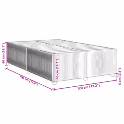 vidaXL Bed Frame Home Bed Base Mattress Foundation Dark Grey 80x200 cm Velvet - blue, 120 x 190 cm - Additional view 8
