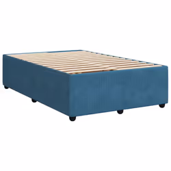 vidaXL Bed Frame Home Bed Base Mattress Foundation Dark Grey 80x200 cm Velvet - blue, 120 x 200 cm - Additional view 2