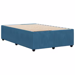vidaXL Bed Frame Home Bed Base Mattress Foundation Dark Grey 80x200 cm Velvet - blue, 120 x 200 cm - Additional view 5