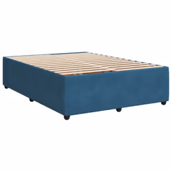 vidaXL Bed Frame Home Bed Base Mattress Foundation Dark Grey 80x200 cm Velvet - blue, 140 x 200 cm - Additional view 2