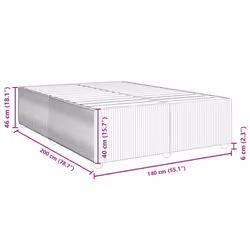 vidaXL Bed Frame Home Bed Base Mattress Foundation Dark Grey 80x200 cm Velvet - blue, 140 x 200 cm - Additional view 8