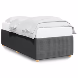 vidaXL Bed Frame Bed Base Bedroom Mattress Foundation Home Bedstead Fabric - dark grey, single