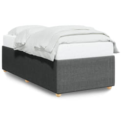 vidaXL Bed Frame Bed Base Bedroom Mattress Foundation Home Bedstead Fabric - dark grey, single