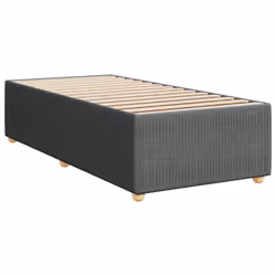 vidaXL Bed Frame Bed Base Bedroom Mattress Foundation Home Bedstead Fabric - dark grey, single