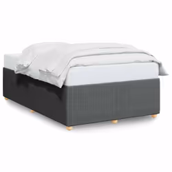 vidaXL Bed Frame Bed Base Bedroom Mattress Foundation Home Bedstead Fabric - dark grey, 4ft6 double