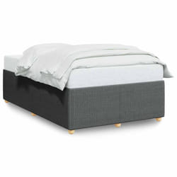 vidaXL Bed Frame Bed Base Bedroom Mattress Foundation Home Bedstead Fabric - dark grey, 4ft6 double
