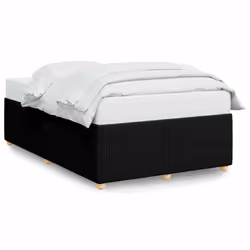 vidaXL Bed Frame Bed Base Bedroom Mattress Foundation Home Bedstead Fabric - black, 4ft6 double