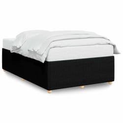 vidaXL Bed Frame Bed Base Bedroom Mattress Foundation Home Bedstead Fabric - black, 4ft6 double