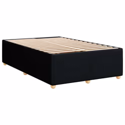 vidaXL Bed Frame Bed Base Bedroom Mattress Foundation Home Bedstead Fabric - black, 4ft6 double