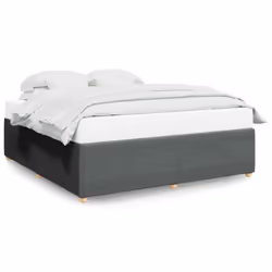 vidaXL Bed Frame Bed Base Bedroom Mattress Foundation Home Bedstead Fabric - dark grey, 6ft super king size