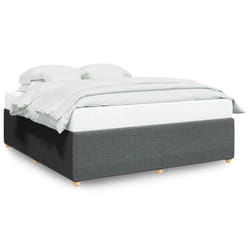vidaXL Bed Frame Bed Base Bedroom Mattress Foundation Home Bedstead Fabric - dark grey, 6ft super king size