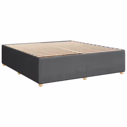vidaXL Bed Frame Bed Base Bedroom Mattress Foundation Home Bedstead Fabric - dark grey, 6ft super king size