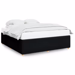 vidaXL Bed Frame Bed Base Bedroom Mattress Foundation Home Bedstead Fabric - black, 6ft super king size