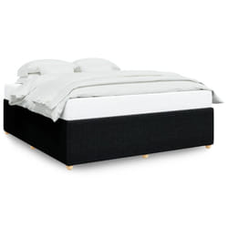 vidaXL Bed Frame Bed Base Bedroom Mattress Foundation Home Bedstead Fabric - black, 6ft super king size
