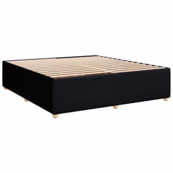 vidaXL Bed Frame Bed Base Bedroom Mattress Foundation Home Bedstead Fabric - black, 6ft super king size