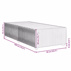 vidaXL Bed Frame Bed Base Bedroom Mattress Foundation Home Bedstead Velvet - dark grey, single