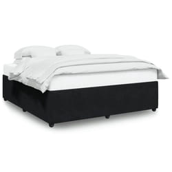 vidaXL Bed Frame Bed Base Bedroom Mattress Foundation Home Bedstead Velvet - black, 6ft super king size