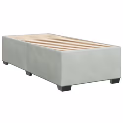 vidaXL Box Spring Bed with Mattress Bed Frame Bedroom Bedstead Bed Base Velvet - light grey, 90 x 200 cm - Additional view 4