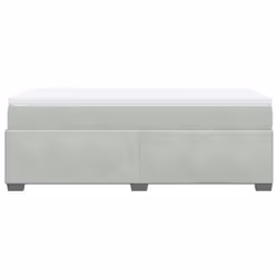 vidaXL Box Spring Bed with Mattress Bed Frame Bedroom Bedstead Bed Base Velvet - light grey, 90 x 200 cm - Additional view 7