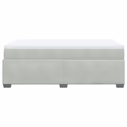 vidaXL Box Spring Bed with Mattress Bed Frame Bedroom Bedstead Bed Base Velvet - light grey, 120 x 200 cm - Additional view 7