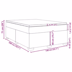 vidaXL Box Spring Bed with Mattress Bed Frame Bedroom Bedstead Bed Base Velvet - light grey, 140 x 200 cm