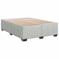 vidaXL Box Spring Bed with Mattress Bed Frame Bedroom Bedstead Bed Base Velvet - light grey, 140 x 200 cm - Additional view 4