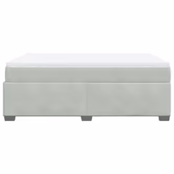 vidaXL Box Spring Bed with Mattress Bed Frame Bedroom Bedstead Bed Base Velvet - light grey, 140 x 200 cm - Additional view 7
