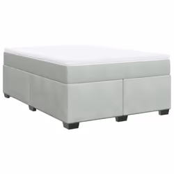 vidaXL Box Spring Bed with Mattress Bed Frame Bedroom Bedstead Bed Base Velvet - light grey, 140 x 200 cm - Additional view 8