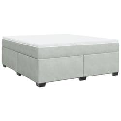 vidaXL Box Spring Bed with Mattress Bed Frame Bedroom Bedstead Bed Base Velvet - light grey, 180 x 200 cm