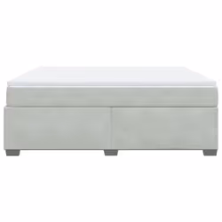 vidaXL Box Spring Bed with Mattress Bed Frame Bedroom Bedstead Bed Base Velvet - light grey, 180 x 200 cm - Additional view 7