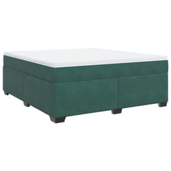 vidaXL Box Spring Bed with Mattress Bed Frame Bedroom Bedstead Bed Base Velvet - dark green, 180 x 200 cm