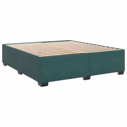 vidaXL Box Spring Bed with Mattress Bed Frame Bedroom Bedstead Bed Base Velvet - dark green, 180 x 200 cm - Additional view 4