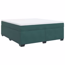 vidaXL Box Spring Bed with Mattress Bed Frame Bedroom Bedstead Bed Base Velvet - dark green, 180 x 200 cm - Additional view 8