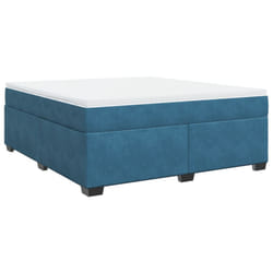 vidaXL Box Spring Bed with Mattress Bed Frame Bedroom Bedstead Bed Base Velvet - blue, 180 x 200 cm