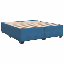 vidaXL Box Spring Bed with Mattress Bed Frame Bedroom Bedstead Bed Base Velvet - blue, 180 x 200 cm - Additional view 4