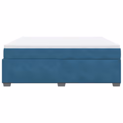 vidaXL Box Spring Bed with Mattress Bed Frame Bedroom Bedstead Bed Base Velvet - blue, 180 x 200 cm - Additional view 7