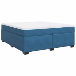 vidaXL Box Spring Bed with Mattress Bed Frame Bedroom Bedstead Bed Base Velvet - blue, 180 x 200 cm - Additional view 8
