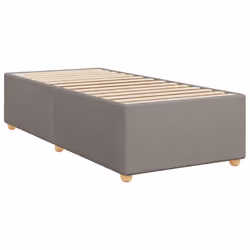 vidaXL Box Spring Bed with Mattress Bed Frame Dark Brown 140x200 cm Fabric - taupe, 90 x 200 cm - Additional view 4
