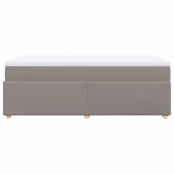 vidaXL Box Spring Bed with Mattress Bed Frame Dark Brown 140x200 cm Fabric - taupe, 90 x 200 cm - Additional view 7